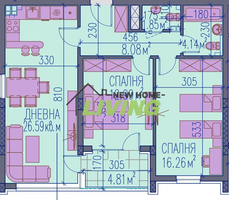 Продава се Тристаен апартамент в Пловдив, Център - 108 кв.м за 1201 €/кв.м - Снимка #1