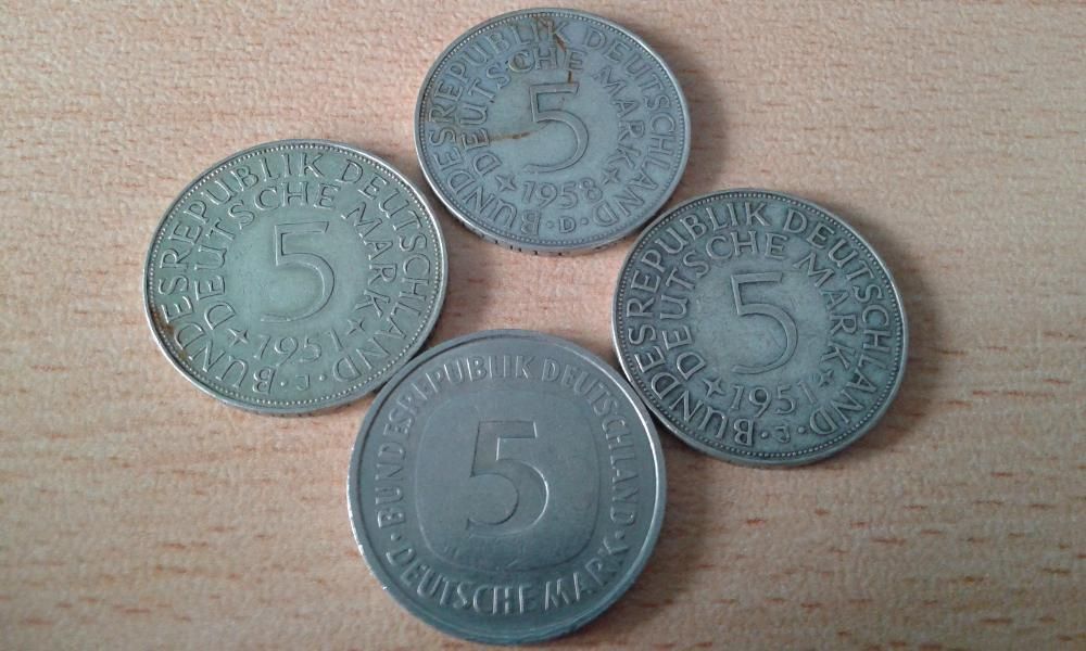 Сребърни и обикновени монети от Германия, Русия, Малайзия...