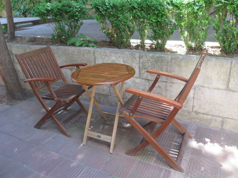 Тиково дърво-2бр.столове и маса-сгъваеми,Скандинавски дизаин