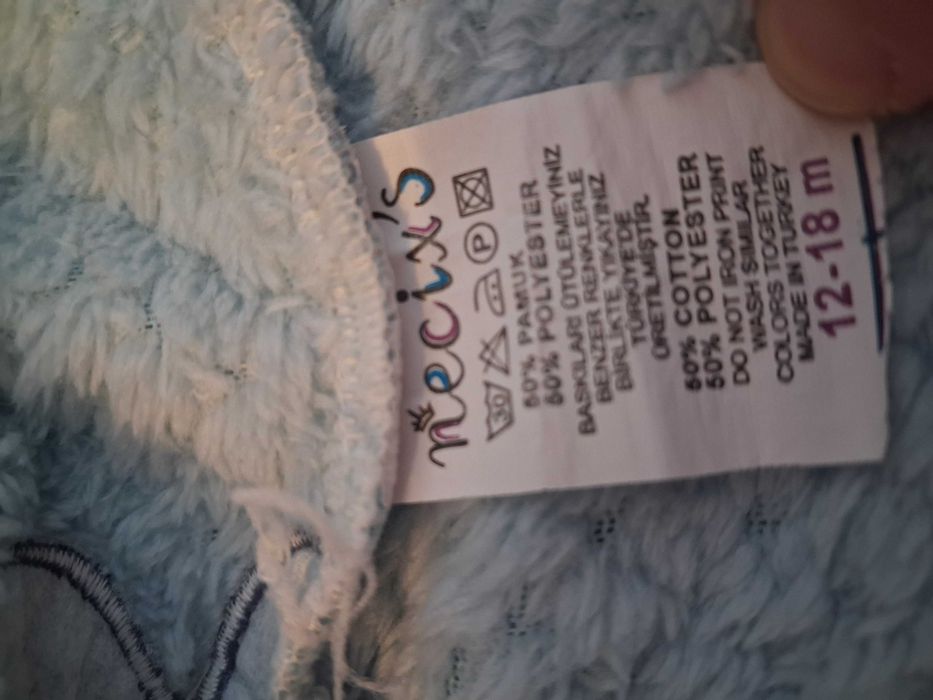 Set salopeta plusata si hanorac gros masura 92