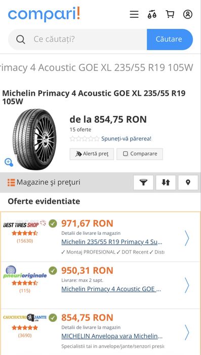 Anvelope vara 235.55.19’ Michelin GOE, 2buc.