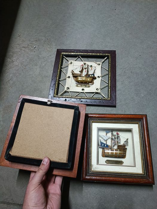 Картини на кораби 3D в дървена рамка