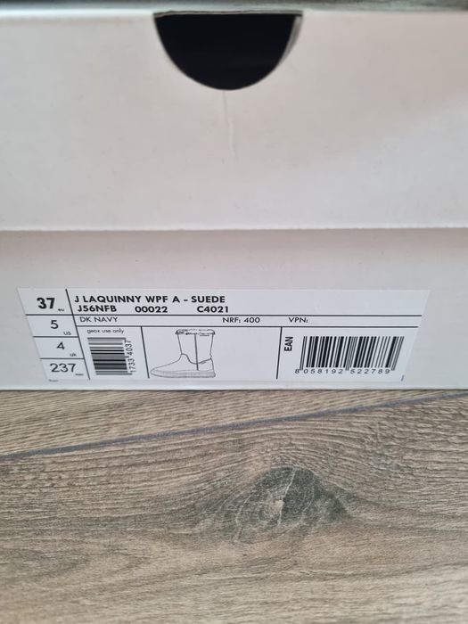 Cizme Geox de piele cu fermoar,  albastru, 37