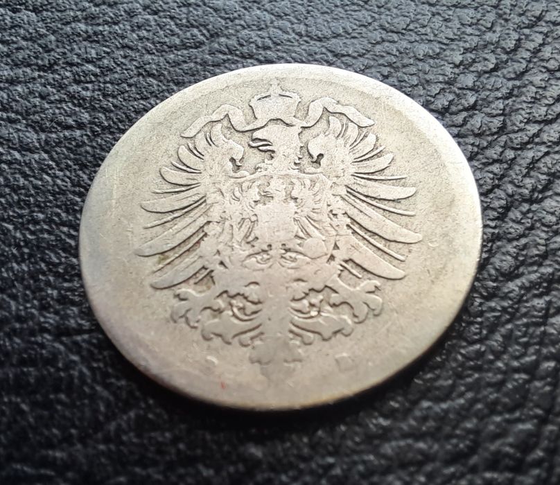 Стара монета 10 пфенига 1876 г. буква В -Германия-150 годишна  !