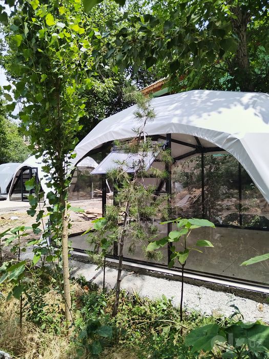 Glamping. Besedka, kupola, gumbaz, aura. Глемпиг, Беседка, куполь, гум