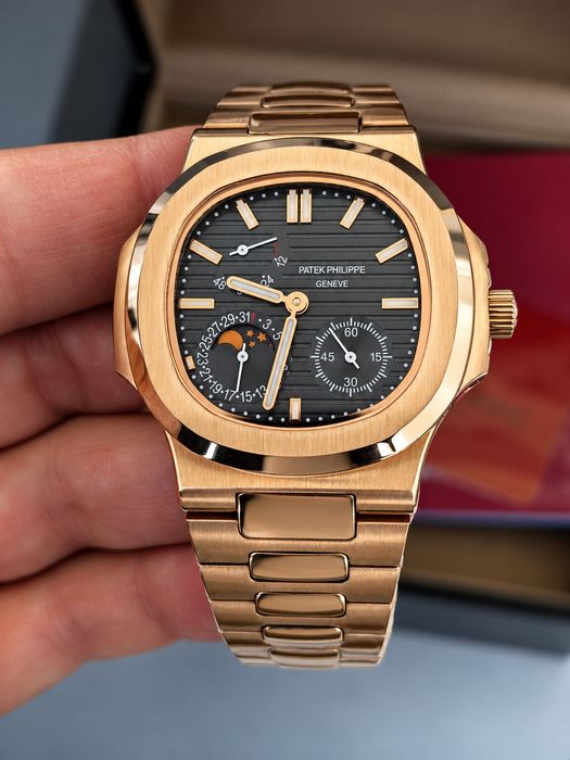 Нов мъжки часовник Patek Philippe механичен, автоматичен златист