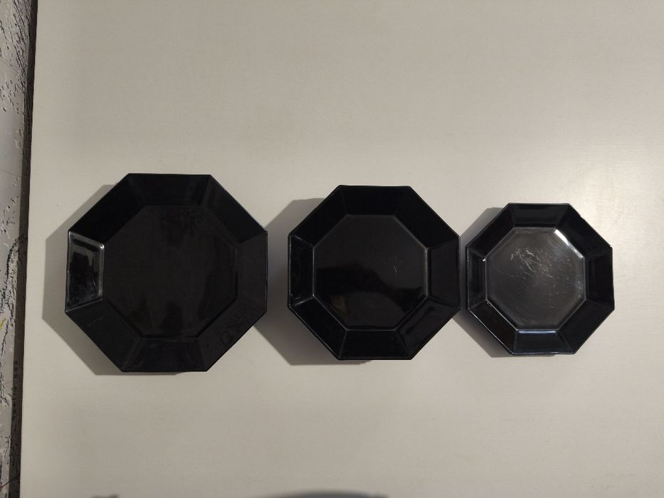 Farfurii negre Arcoroc 12 piese