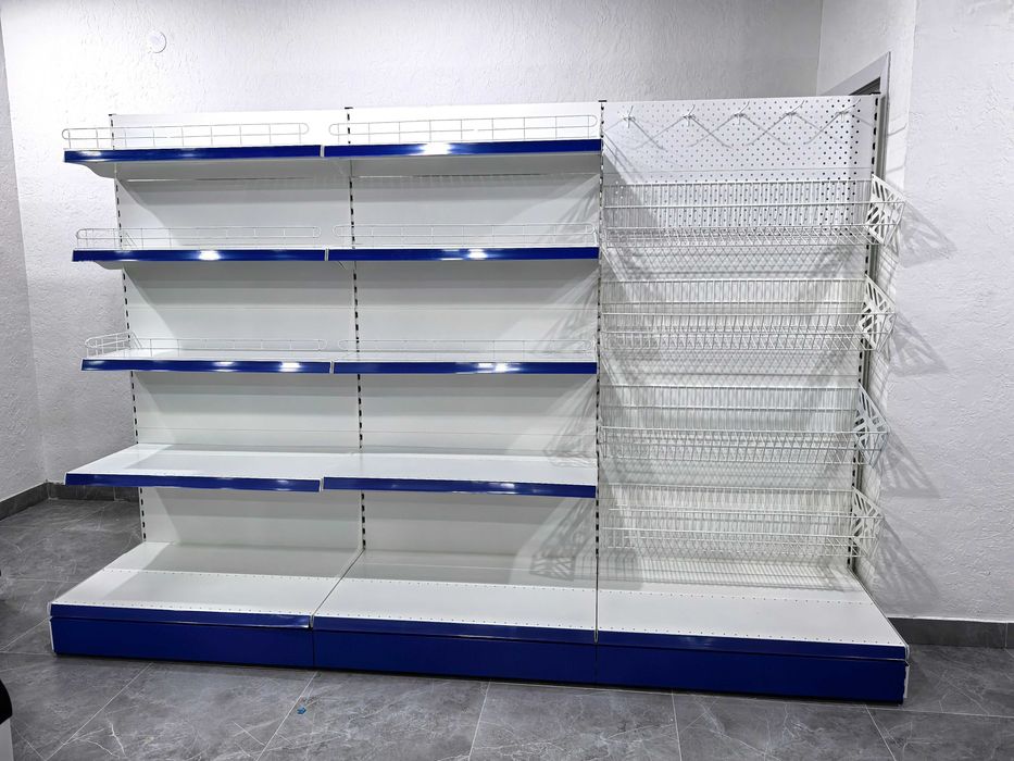 Торговые стеллажи из металла, стеллаж продовольственный магазин