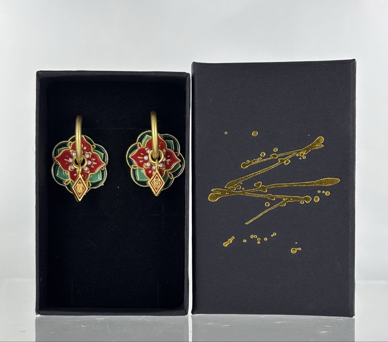 Традиционни етно азиатски обеци позлатени