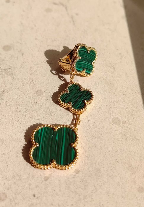 Златни обеци -Van Cleef & Arpels VCA Magic Alhambra earrings, 3 motifs