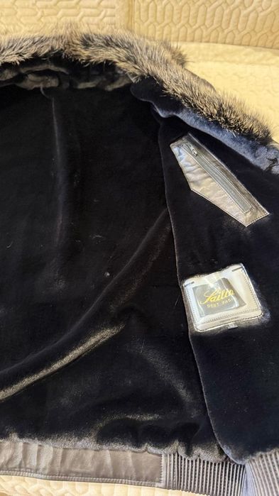 Кожанный бомбер с мехом