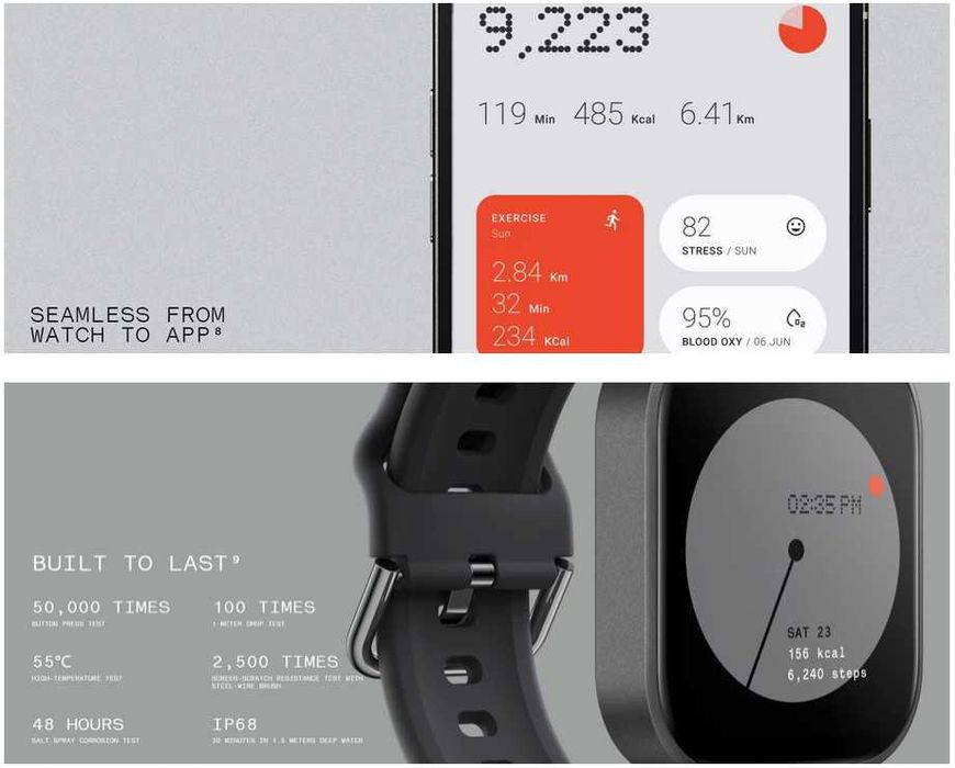 Смарт часовник CMF by Nothing Watch Pro Dark Gray (Ash Gray Strap) НОВ