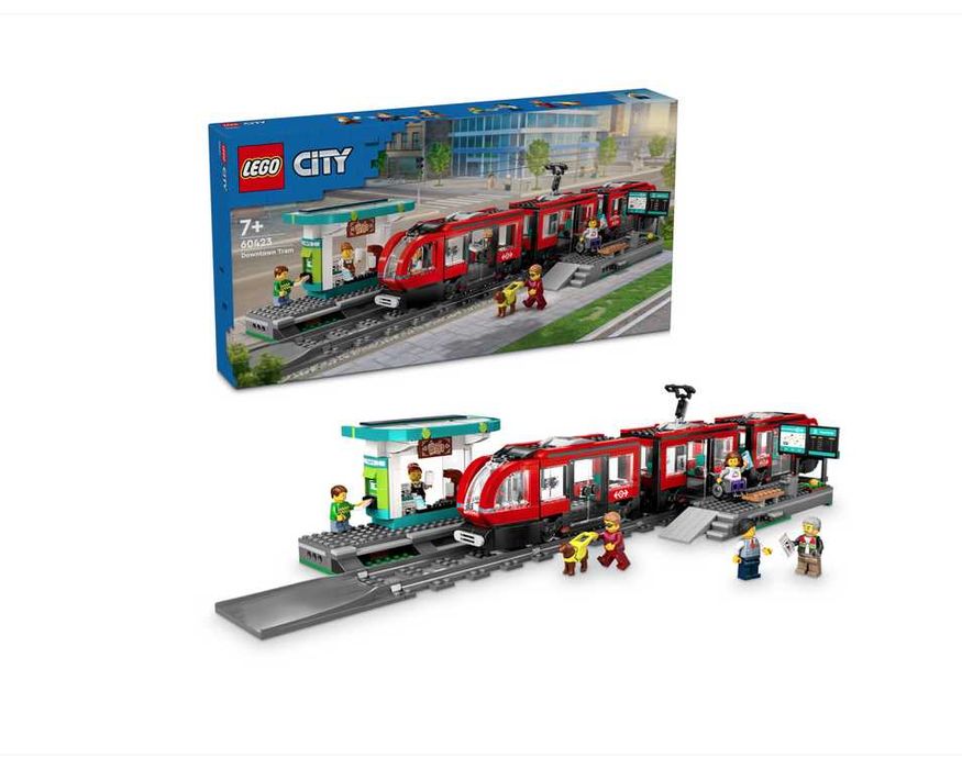 LEGO City 60423 Statie si tramvai in centrul orasului, 811 piese
