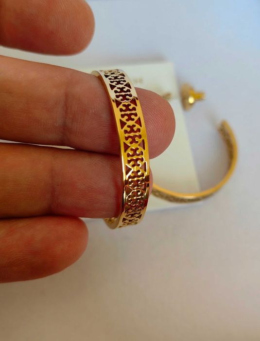 Обеци Tory Burch - Miller stud hoop earrings