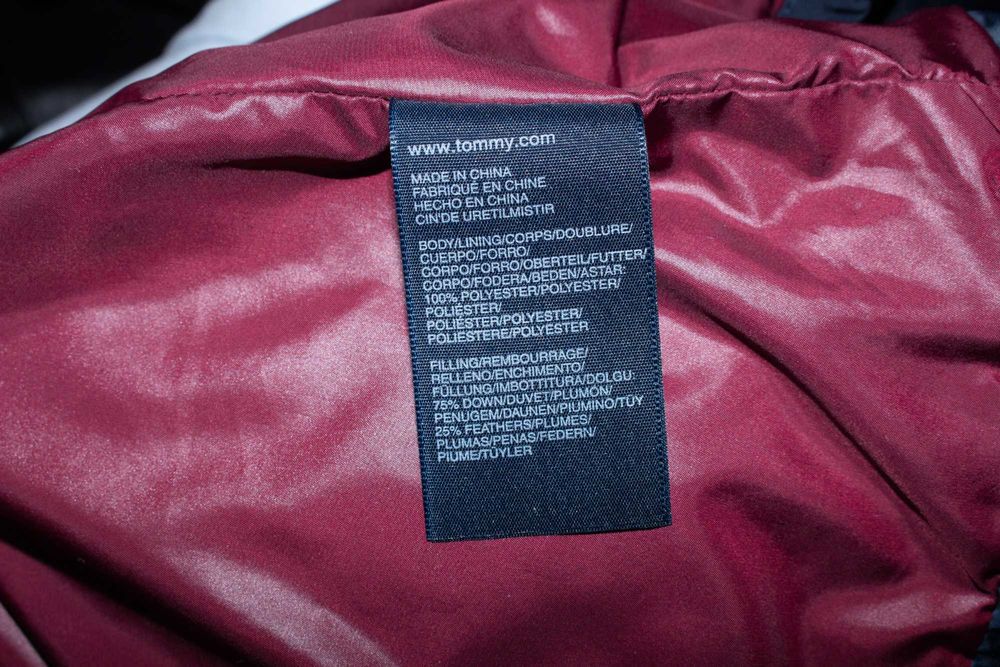 Tommy Hilfiger оригинална дамска пухена грейка син елек с пух и пера М