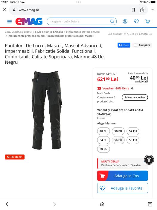 Pantaloni profesionali / 44