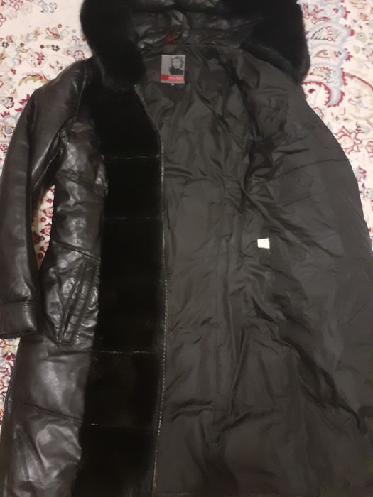 Зимний пуховик(кожаный)