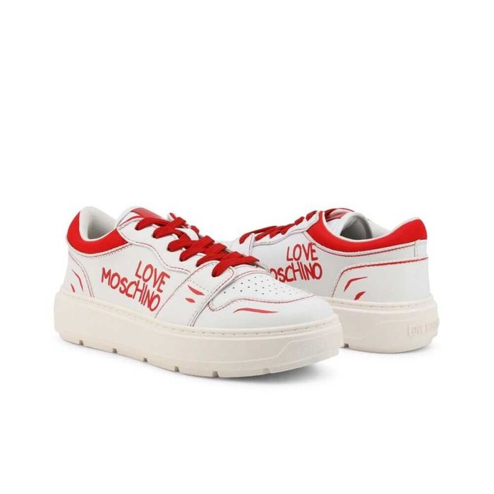 LOVE MOSCHINO № 37 & 39 – Дамски кецове с лого "WHITE & RED" нови