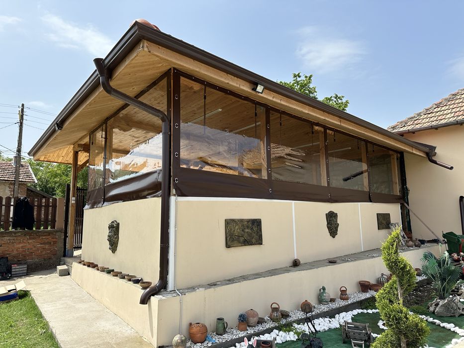 Ветроупорни завеси кристал PVC прозрсчен винил прегради барбекю