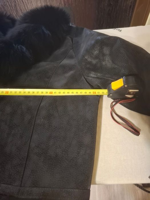 Cojoc piele cu guler blana naturala - ultima bucata