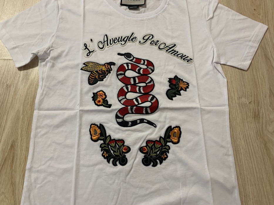 Нова мъжка тениска в бяло Gucci Italy налична