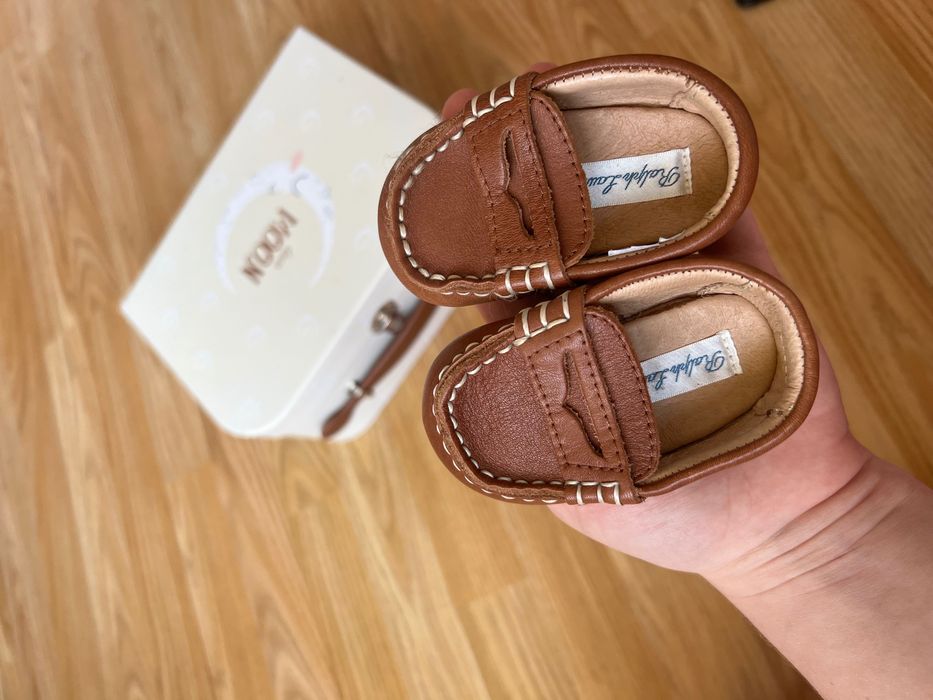 Бебешки буйки Ralph Lauren естествена кожа size 16/7.5 см кожени лоуфъри за бебето