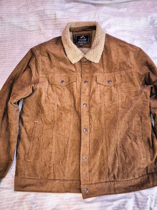 Jacheta din catifea reiata cu blana sherpa 3XL