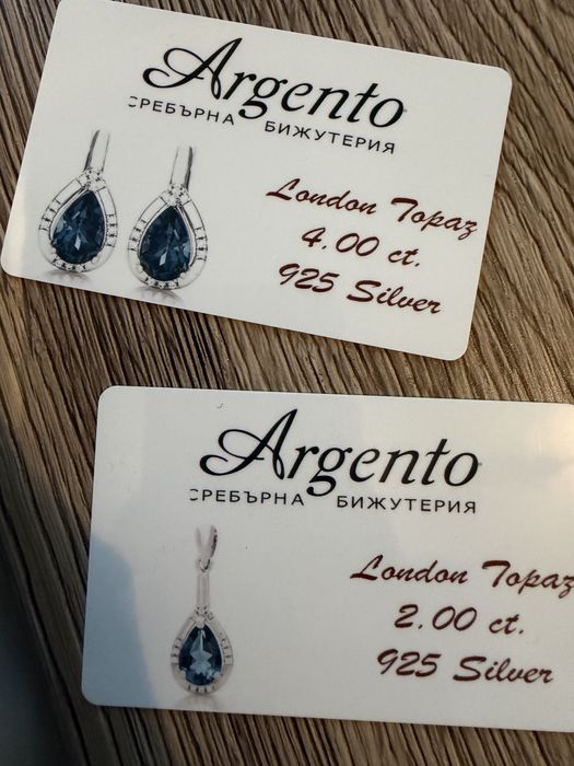 Сребърни бижута с Таитянска перла и Лондон топаз