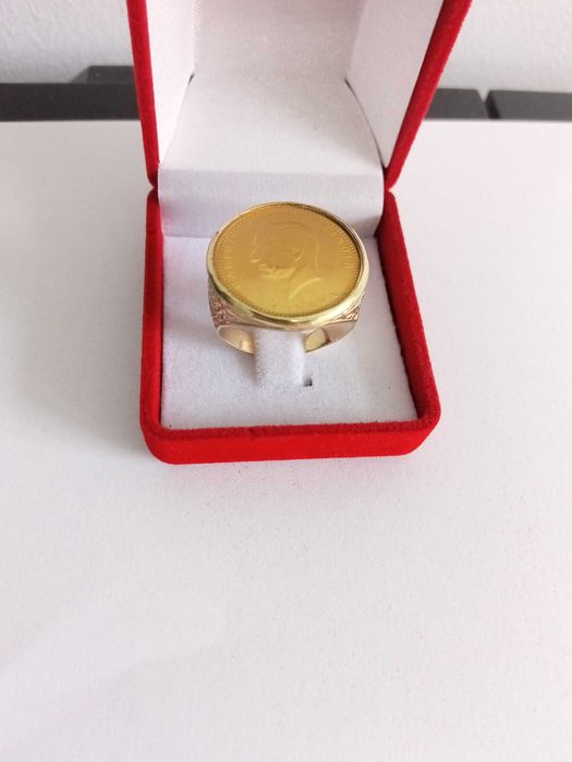 Златен Мъжки Пръстен с Монета