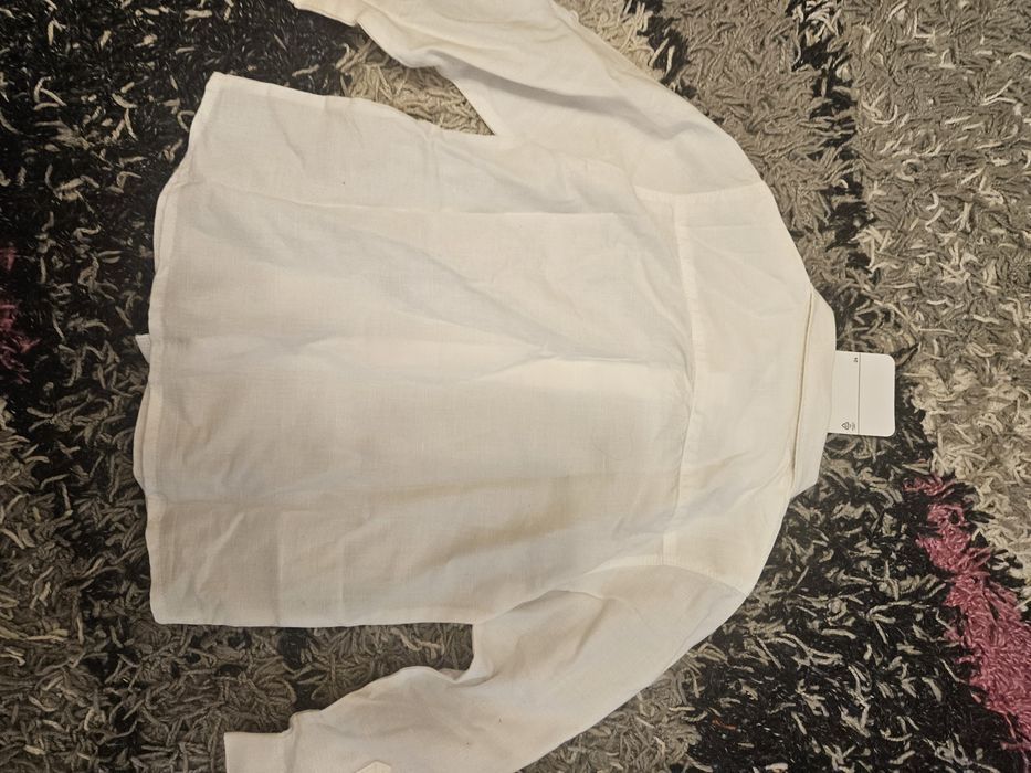 Camasa alba din in pentru baiat Mayoral