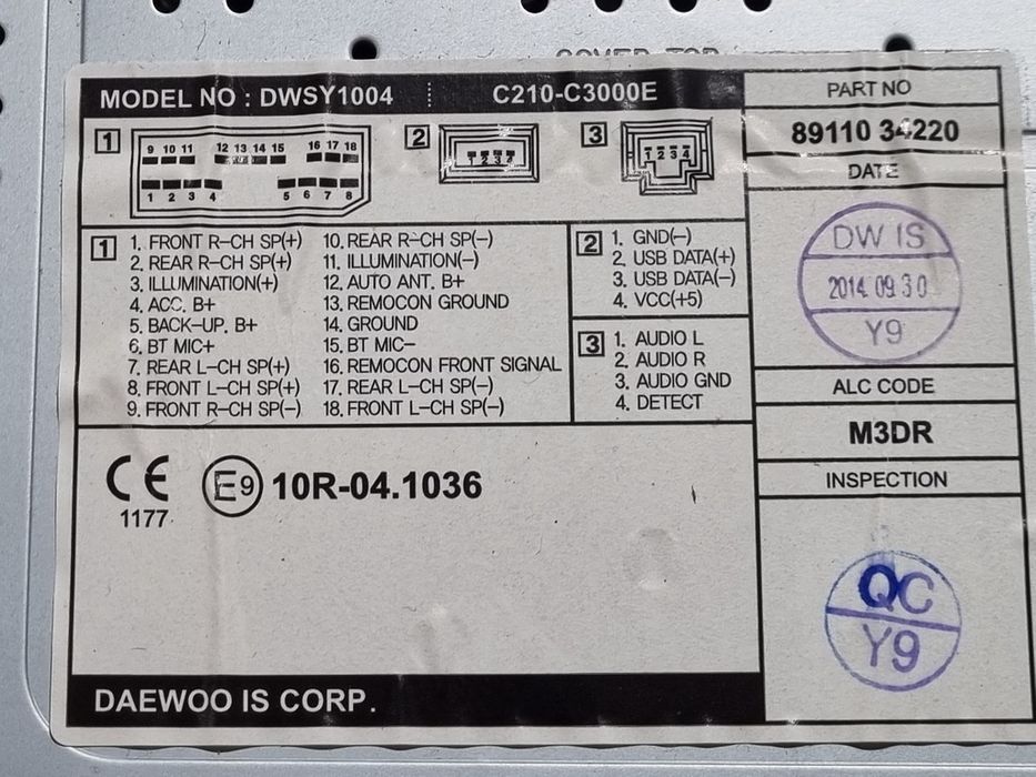 Cd player SsangYong Korando III Facelift 2013 2013 - 2017 (1284) 8911034220 Garantie