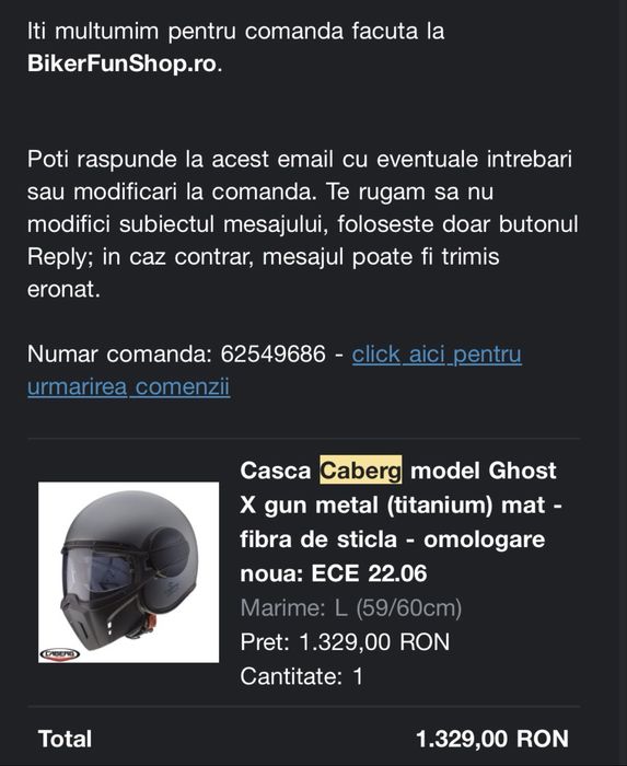 Cască Caberg Ghost X, ECE 22.06, mărimea L (59–60 cm), gun metal mat