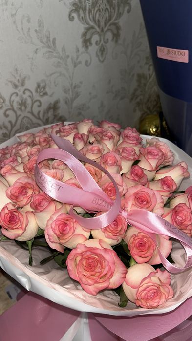 Букет роз розовые