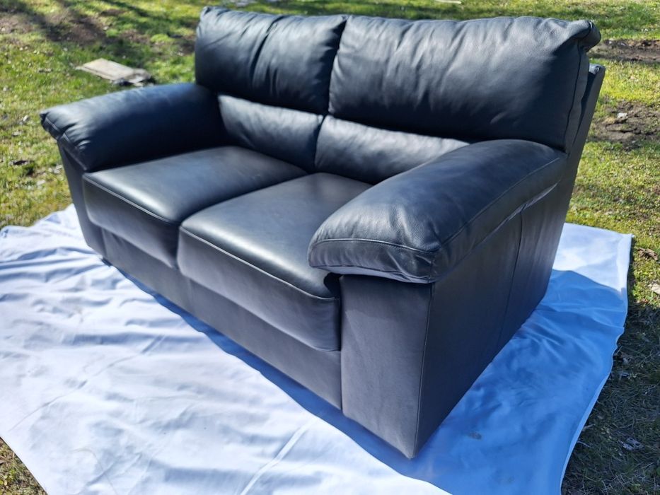 Диван двойка естествена кожа