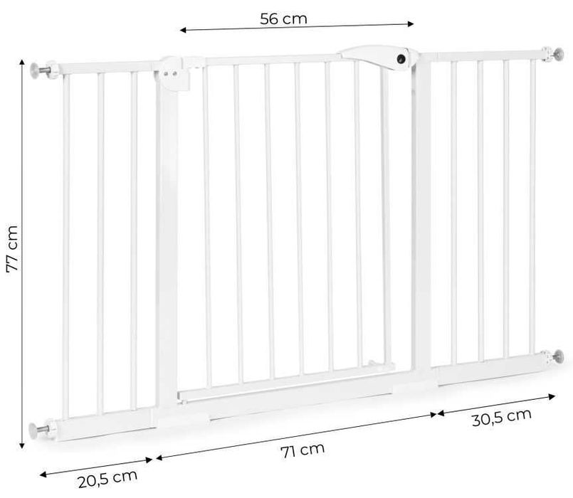 Предпазна преграда за деца и животни, Размери 74-132 см