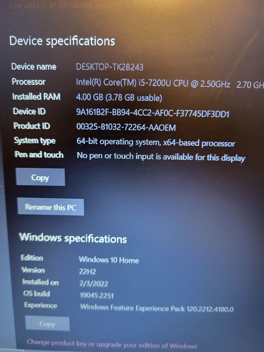 Laptop DELL Inspiron I5 7200U