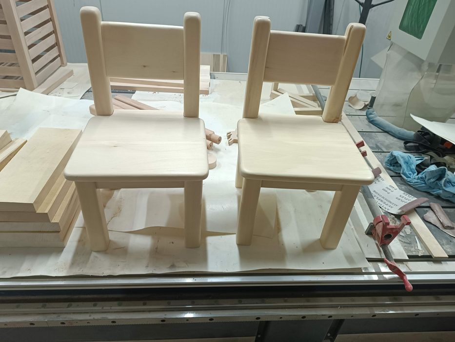 Scaun pentru copii din lemn masiv de tei finisat ecologic