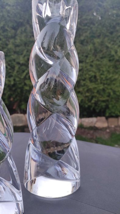 Rogaska Словения два масивни свещника от оловен кристал 1930 г