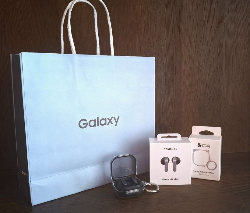Samsung Galaxy Buds 4 - безжични слушалки с ANC, чисто нови + подарък оригинален защитен кейс