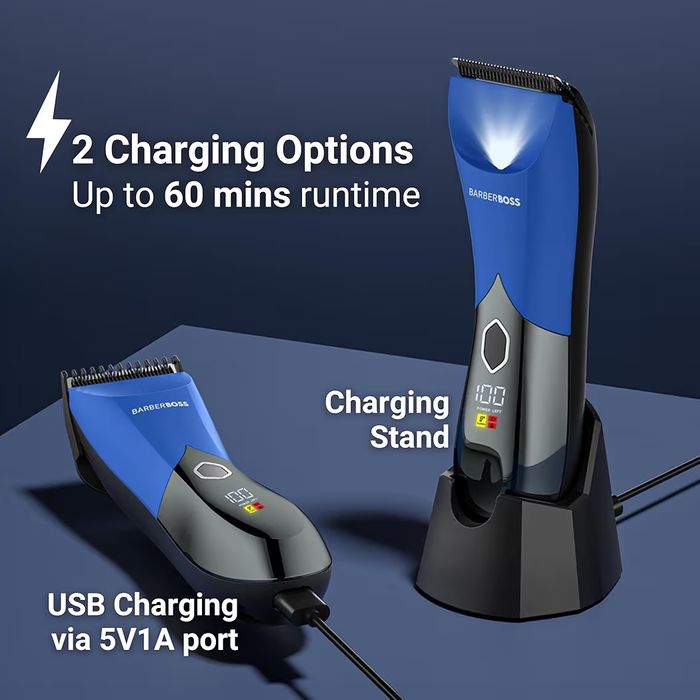 BarberBoss Men's Electric Body Shaver, Rechargeable