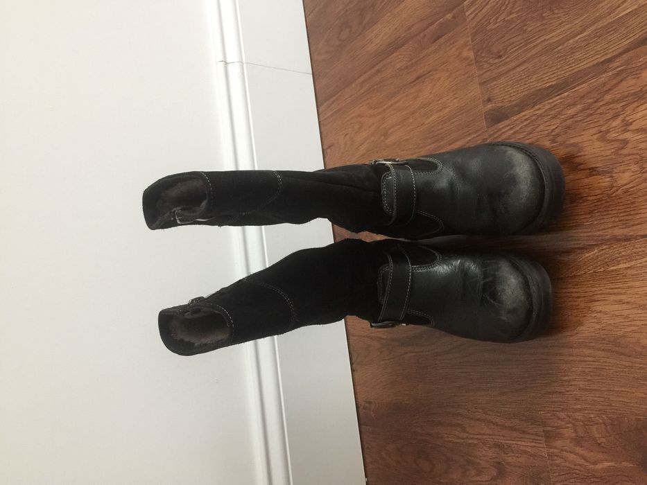 Детские зимние сапоги для девочки 6-7 лет кожанные на меху