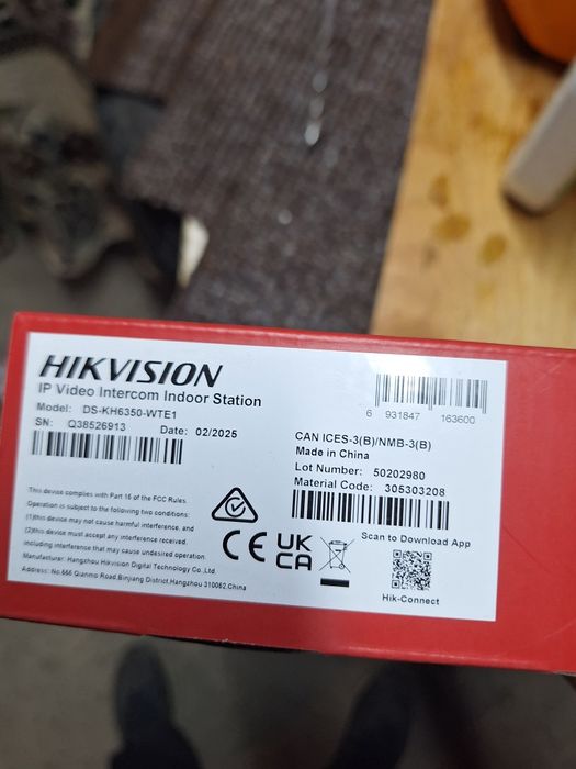 Монитор  домофона hikvision ds-kh6350- wte1