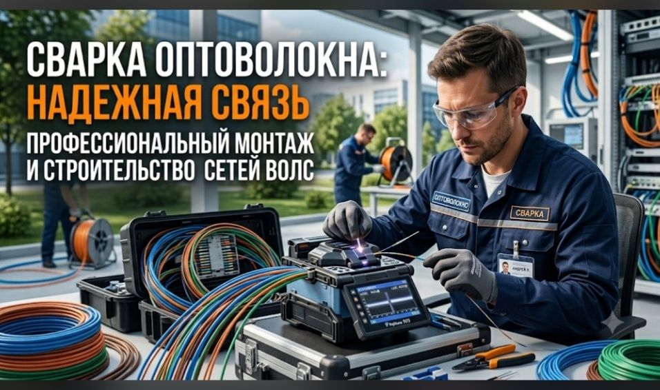 Сварка оптоволокна, разварка оптики, Протяжка ВОЛС, сетевой инженер