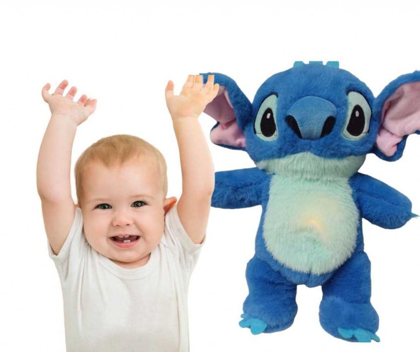 Stitch, плюшена бебешка играчка, с мелодия и светлина