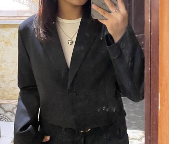 Укороченный пиджак,черный,46 размер