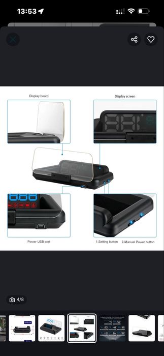 Hud display c500 obd2 , проекция на лобовой продаю Б/У