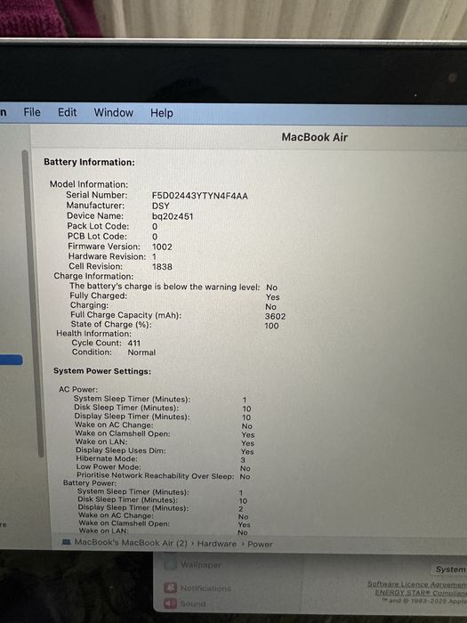 MacBook Air 13” 2020 i3 | 8GB RAM | 256GB SSD | Много добро състояние