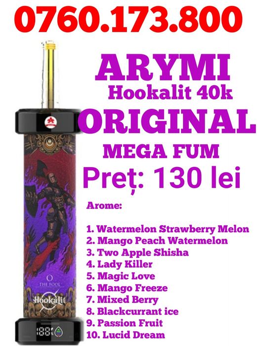 Vape-uri NARGHILEA ARYMI Hookalit 40k ORIGINALE, sigilate