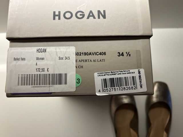 Balerini piele aurii dama HOGAN 35.5 (au fost expusi in magazin)