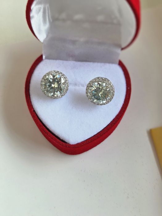 Cadou de Lux Valentine's Day: Cercei Moissanite 6ct (Argint 925)